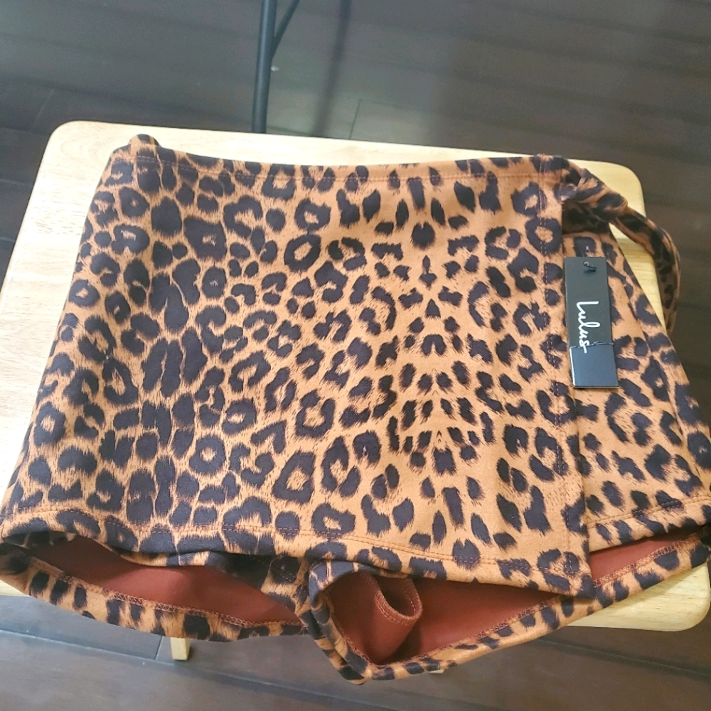 ♡NWT♡ Faux Suede Cheetah Print Skort